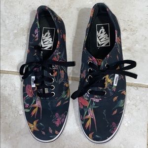 Vans black with flowers